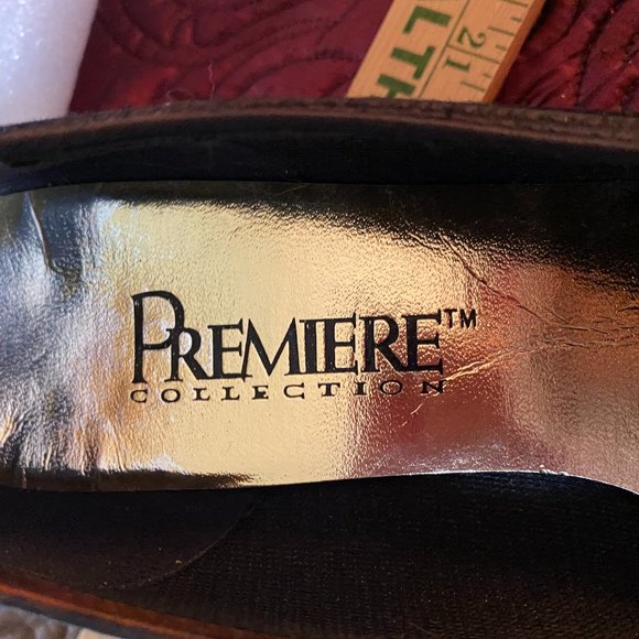 EUC Vintage Premier Collection women's Black Velvet Heels  Size 9 - Picture 6 of 12